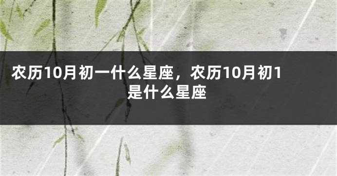 农历10月初一什么星座，农历10月初1是什么星座
