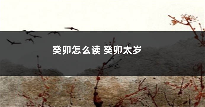 癸卯怎么读 癸卯太岁