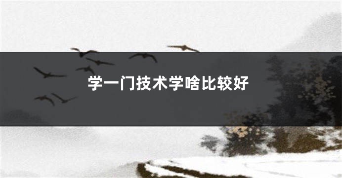 学一门技术学啥比较好