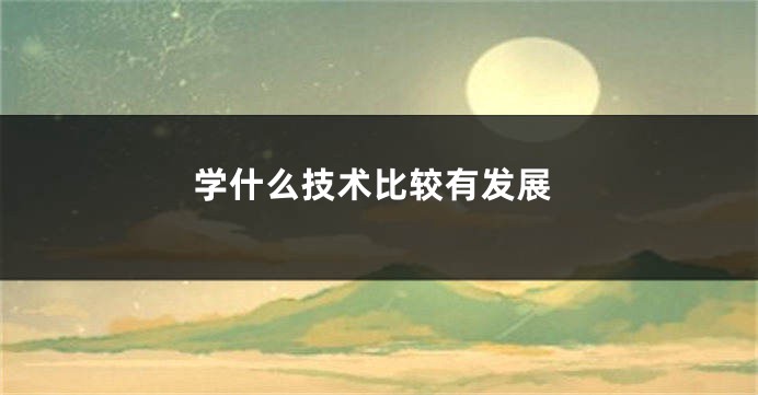 学什么技术比较有发展