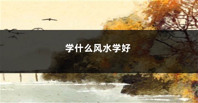 学什么风水学好