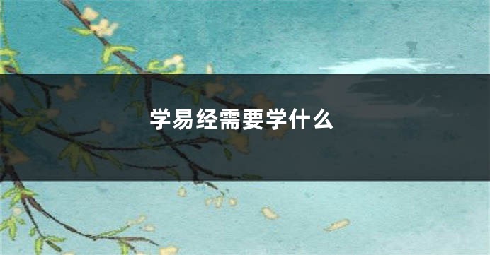 学易经需要学什么