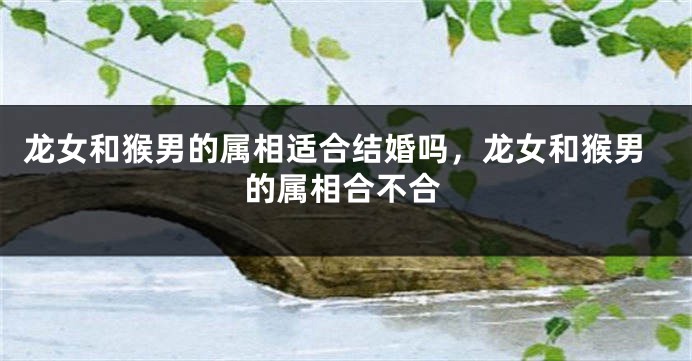 龙女和猴男的属相适合结婚吗，龙女和猴男的属相合不合