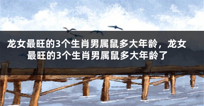 龙女最旺的3个生肖男属鼠多大年龄，龙女最旺的3个生肖男属鼠多大年龄了