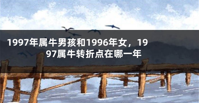 1997年属牛男孩和1996年女，1997属牛转折点在哪一年