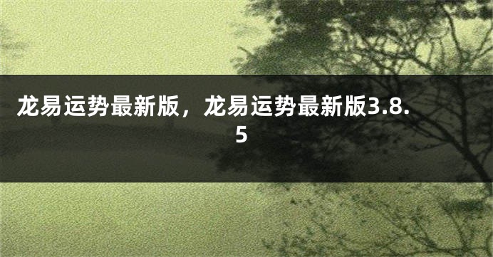 龙易运势最新版，龙易运势最新版3.8.5