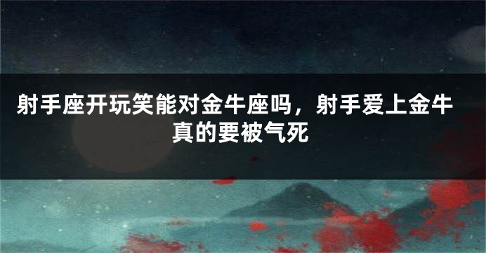 射手座开玩笑能对金牛座吗，射手爱上金牛真的要被气死