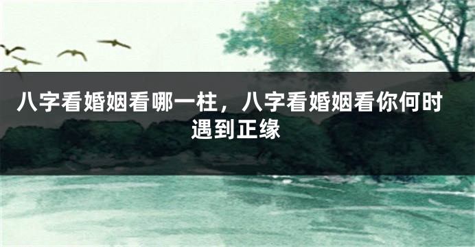八字看婚姻看哪一柱，八字看婚姻看你何时遇到正缘