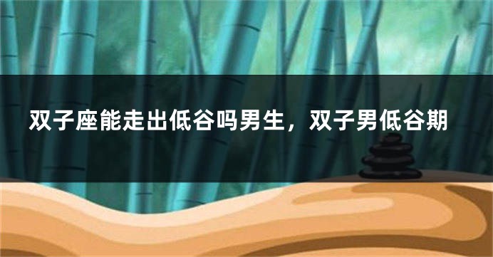 双子座能走出低谷吗男生，双子男低谷期