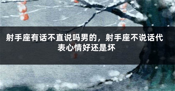 射手座有话不直说吗男的，射手座不说话代表心情好还是坏