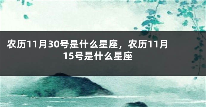 农历11月30号是什么星座，农历11月15号是什么星座
