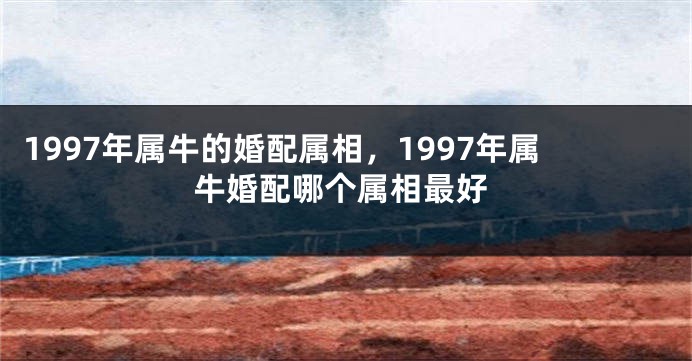 1997年属牛的婚配属相，1997年属牛婚配哪个属相最好