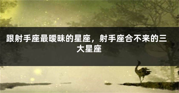 跟射手座最暧昧的星座，射手座合不来的三大星座