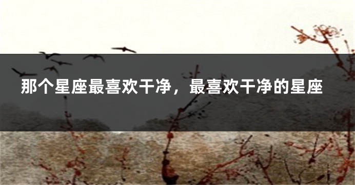 那个星座最喜欢干净，最喜欢干净的星座