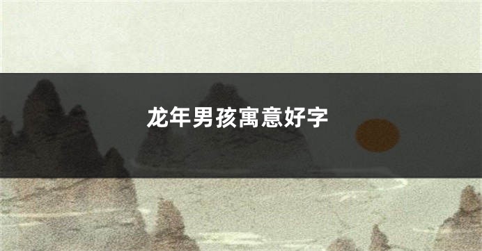 龙年男孩寓意好字