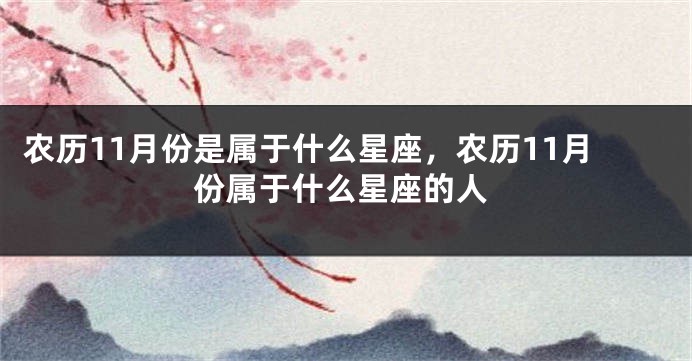 农历11月份是属于什么星座,农历11月份属于什么星座的人