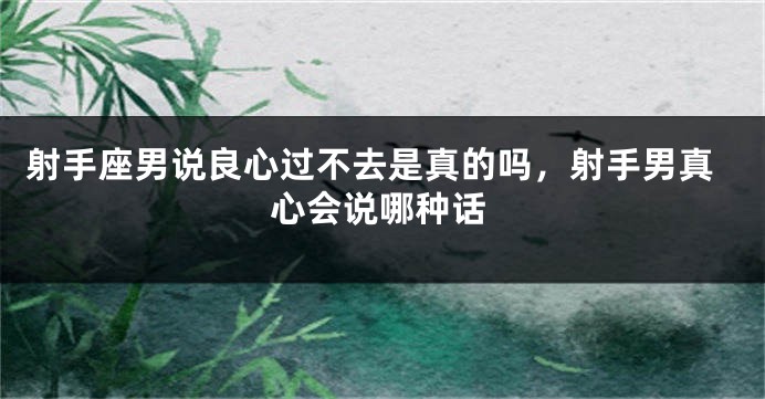 射手座男说良心过不去是真的吗，射手男真心会说哪种话