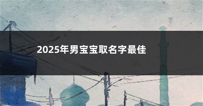 2025年男宝宝取名字最佳