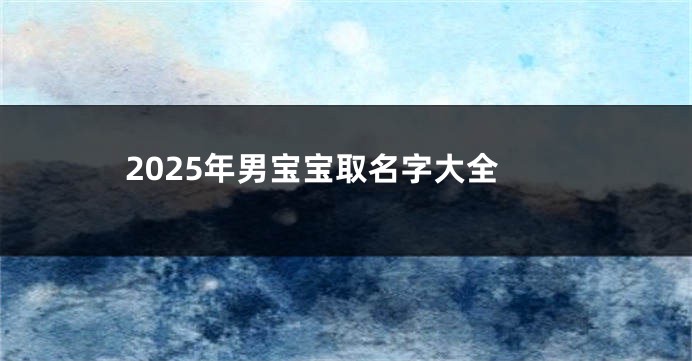 2025年男宝宝取名字大全