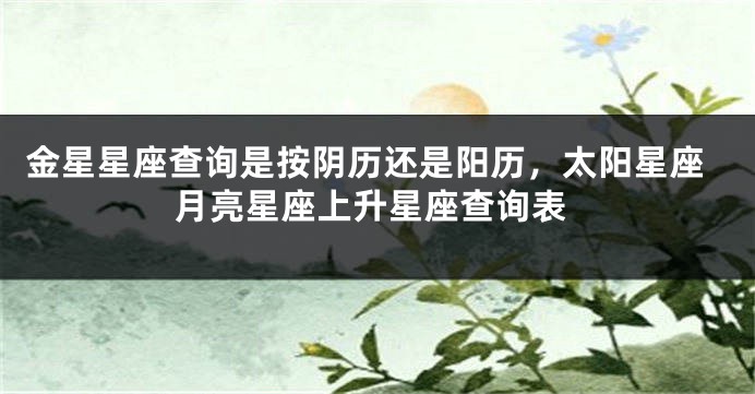 金星星座查询是按阴历还是阳历，太阳星座月亮星座上升星座查询表