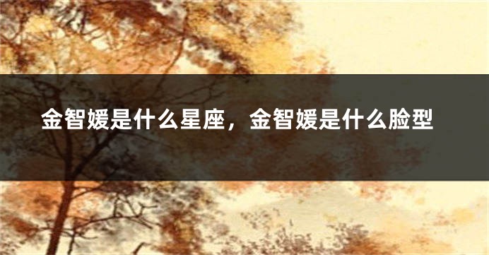 金智媛是什么星座，金智媛是什么脸型