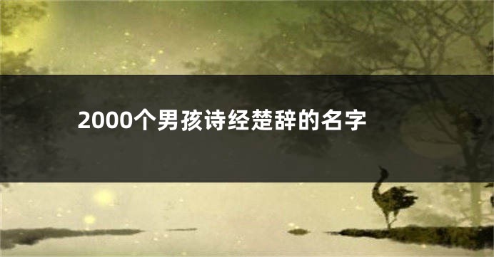 2000个男孩诗经楚辞的名字