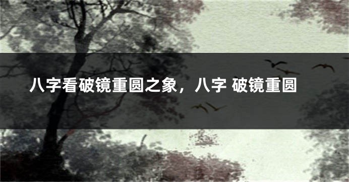八字看破镜重圆之象，八字 破镜重圆