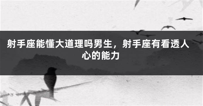 射手座能懂大道理吗男生，射手座有看透人心的能力