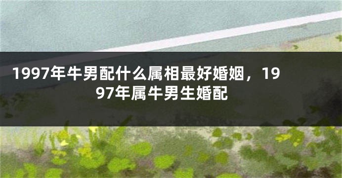 1997年牛男配什么属相最好婚姻，1997年属牛男生婚配