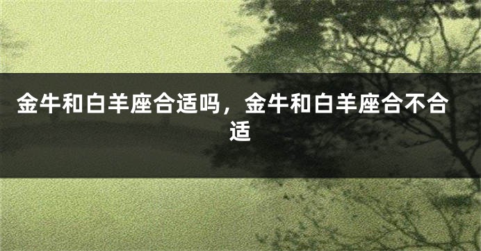 金牛和白羊座合适吗，金牛和白羊座合不合适