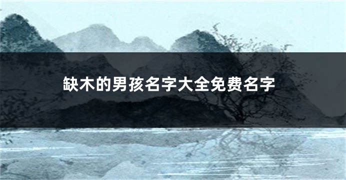 缺木的男孩名字大全免费名字