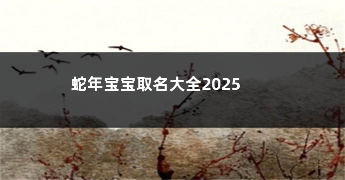 蛇年宝宝取名大全2025