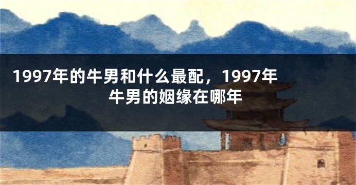 1997年的牛男和什么最配，1997年牛男的姻缘在哪年