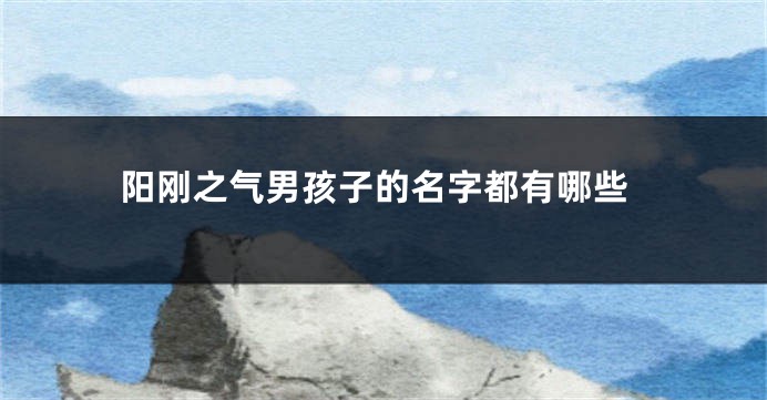 阳刚之气男孩子的名字都有哪些