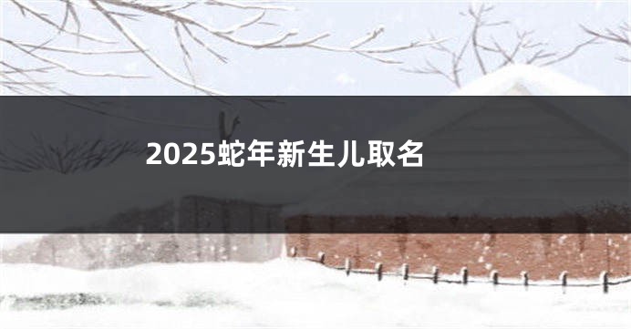 2025蛇年新生儿取名