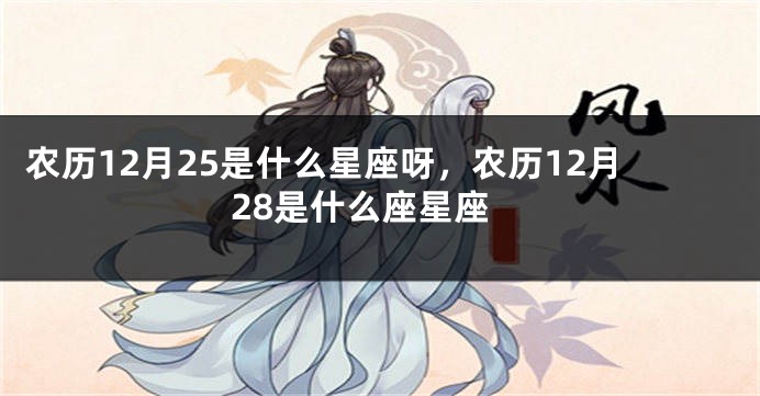 农历12月25是什么星座呀，农历12月28是什么座星座