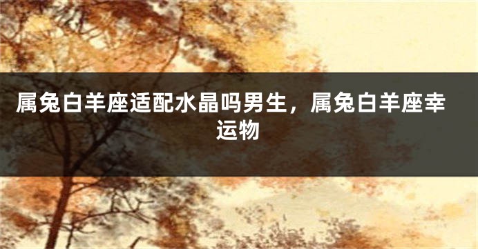 属兔白羊座适配水晶吗男生，属兔白羊座幸运物
