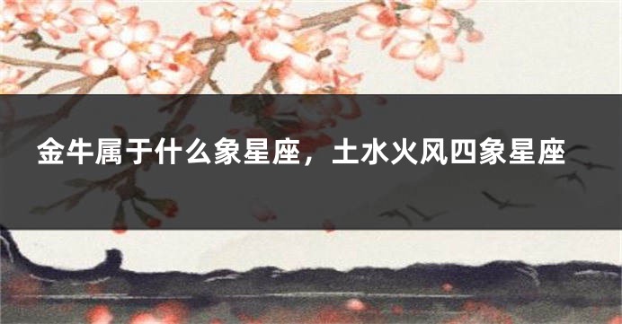 金牛属于什么象星座，土水火风四象星座