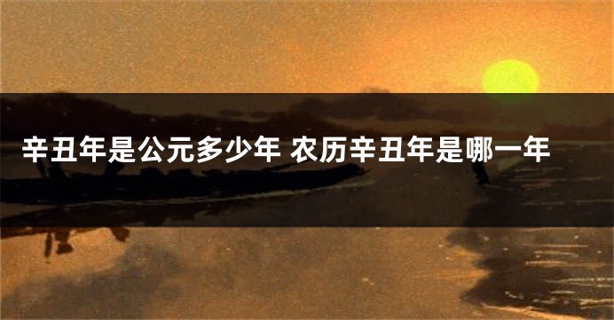 辛丑年是公元多少年 农历辛丑年是哪一年