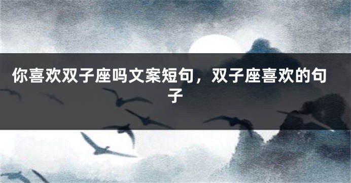你喜欢双子座吗文案短句，双子座喜欢的句子