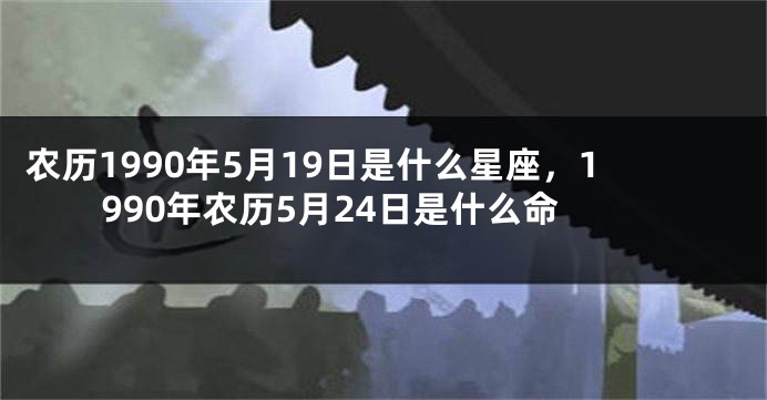 农历1990年5月19日是什么星座，1990年农历5月24日是什么命