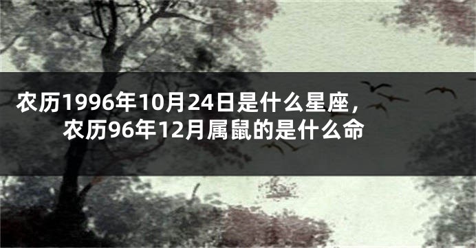 农历1996年10月24日是什么星座,农历96年12月属鼠的是什么命