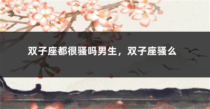 双子座都很骚吗男生，双子座骚么