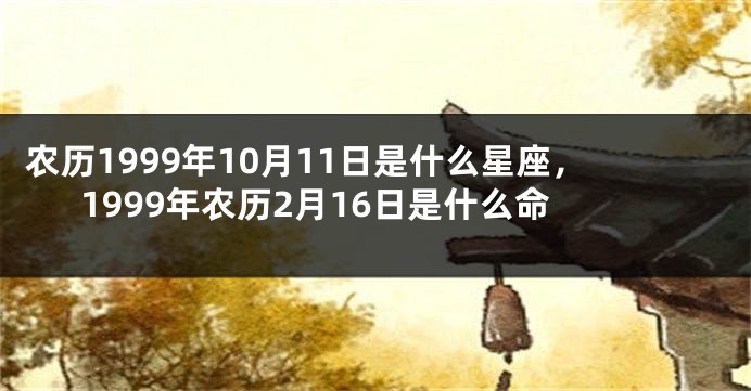 农历1999年10月11日是什么星座，1999年农历2月16日是什么命