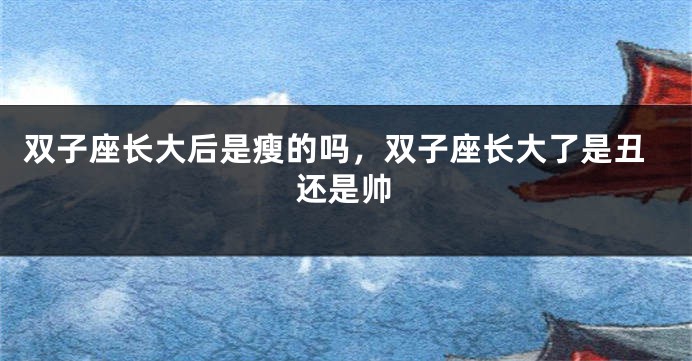 双子座长大后是瘦的吗，双子座长大了是丑还是帅