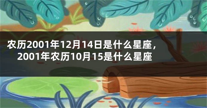 农历2001年12月14日是什么星座，2001年农历10月15是什么星座