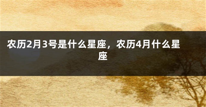农历2月3号是什么星座，农历4月什么星座