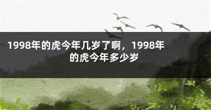1998年的虎今年几岁了啊，1998年的虎今年多少岁