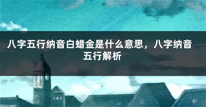 八字五行纳音白蜡金是什么意思，八字纳音五行解析