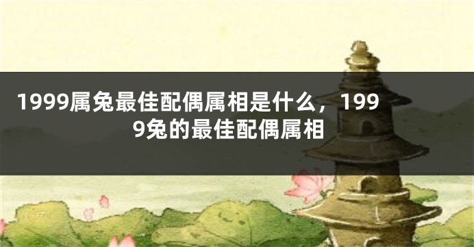 1999属兔最佳配偶属相是什么，1999兔的最佳配偶属相